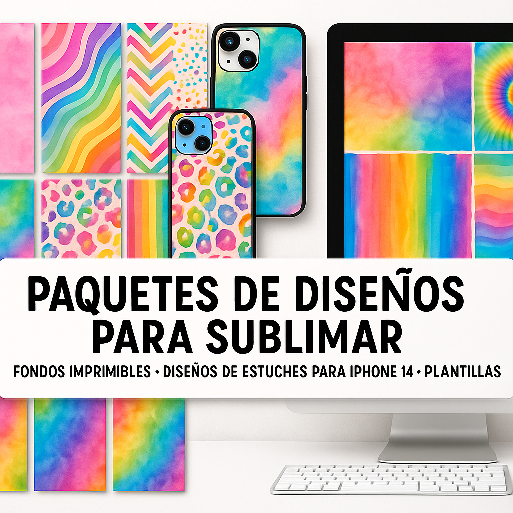 🎨 Más Creatividad con Sublimación: +850 fondos y plantillas