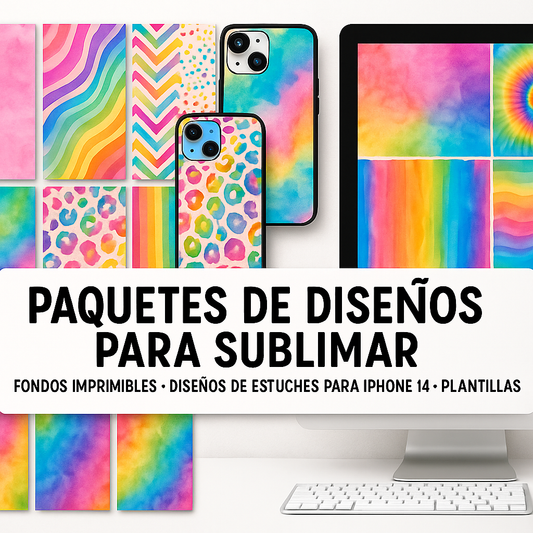 🎨 Más Creatividad con Sublimación: +850 fondos y plantillas